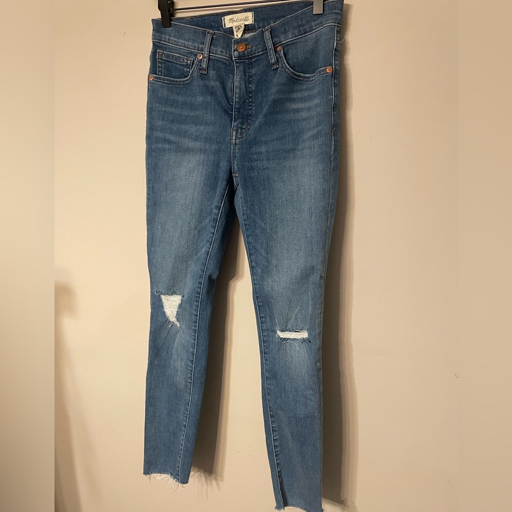 Madewell Light Blue Distressed Skinny Jeans